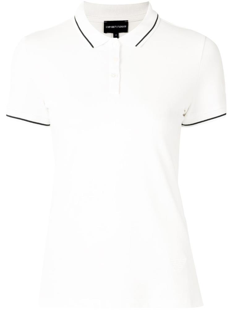 White Women\'s Armani Emporio Piqué Polo Shirts | G2Z2AWG