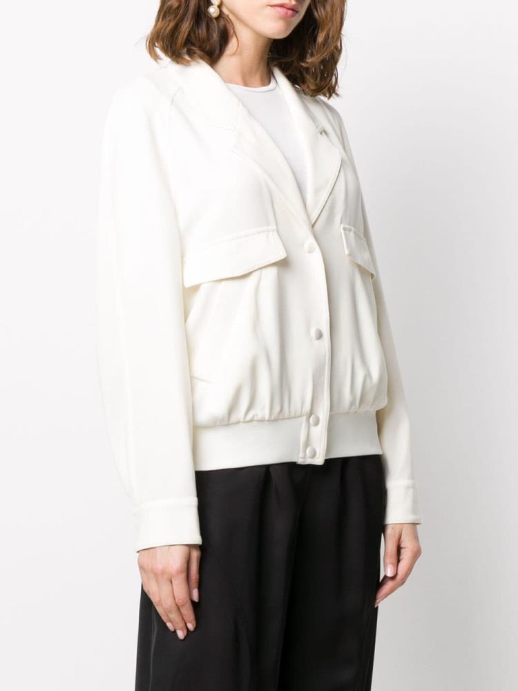 White Women's Armani Emporio Relaxed Fit Blazers | TJ40ZMW