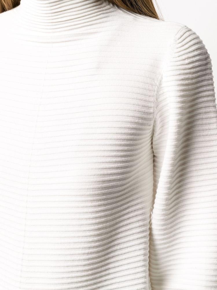 White Women's Armani Emporio Striped Turtleneck Jumpers | L0FE0GQ