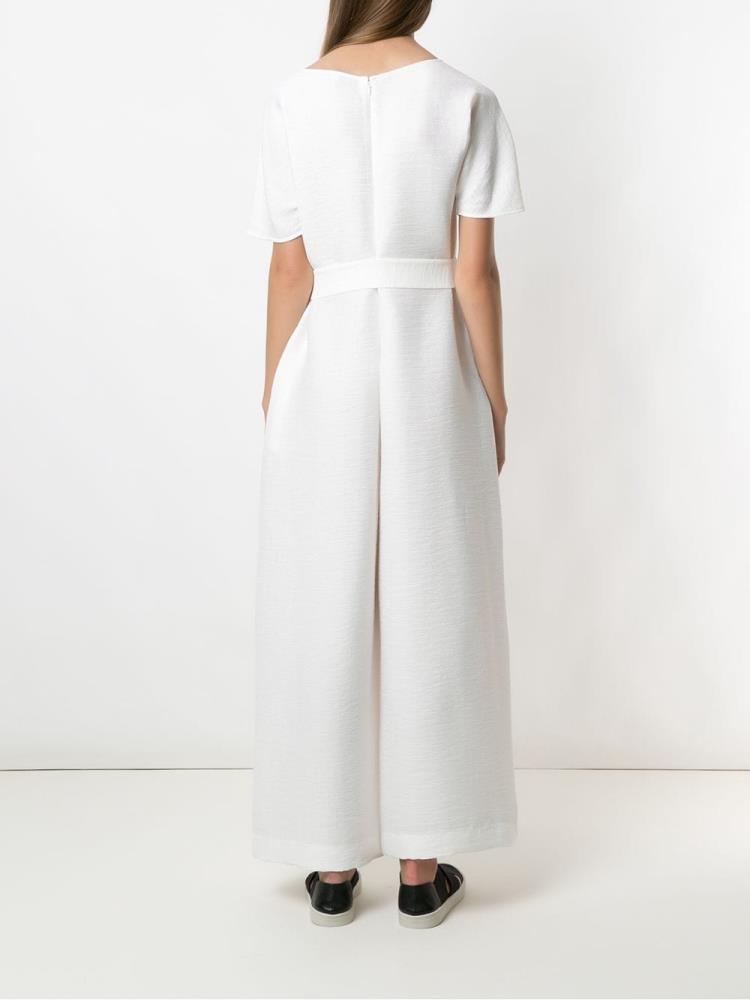 White Women's Armani Emporio Tie Waist Poplin Dress | ENDGJPA