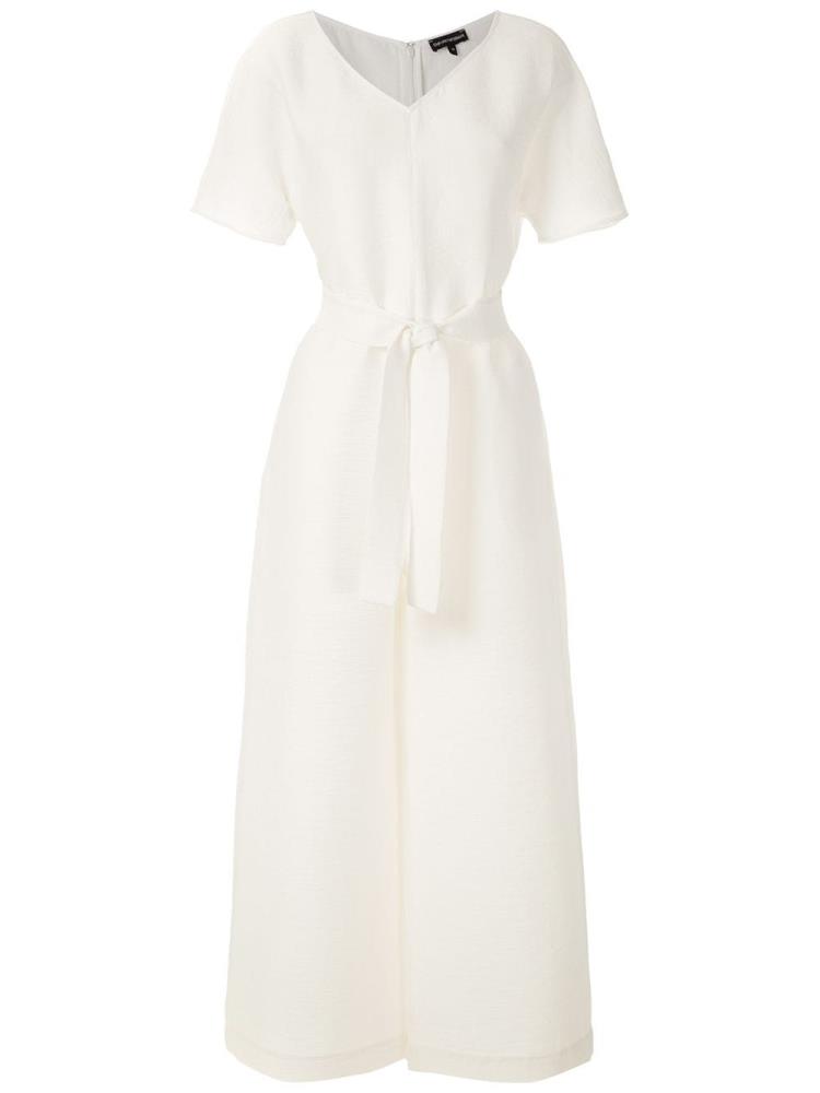 White Women\'s Armani Emporio Tie Waist Poplin Dress | ENDGJPA