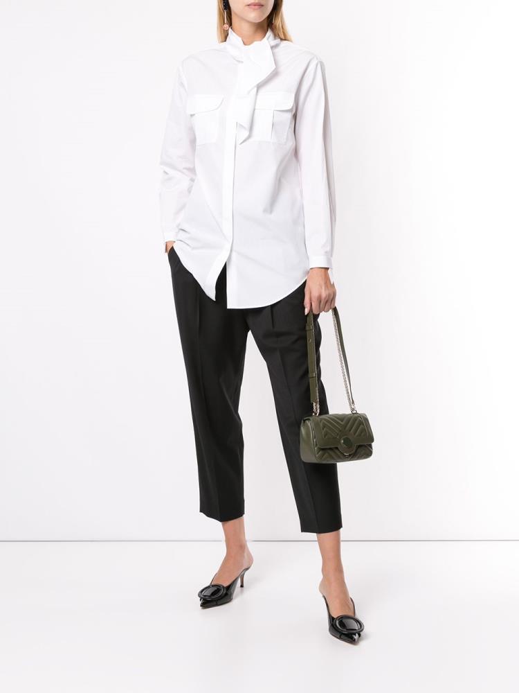 White Women's Giorgio Armani Chest Pocket Shirts | 9SOX57U