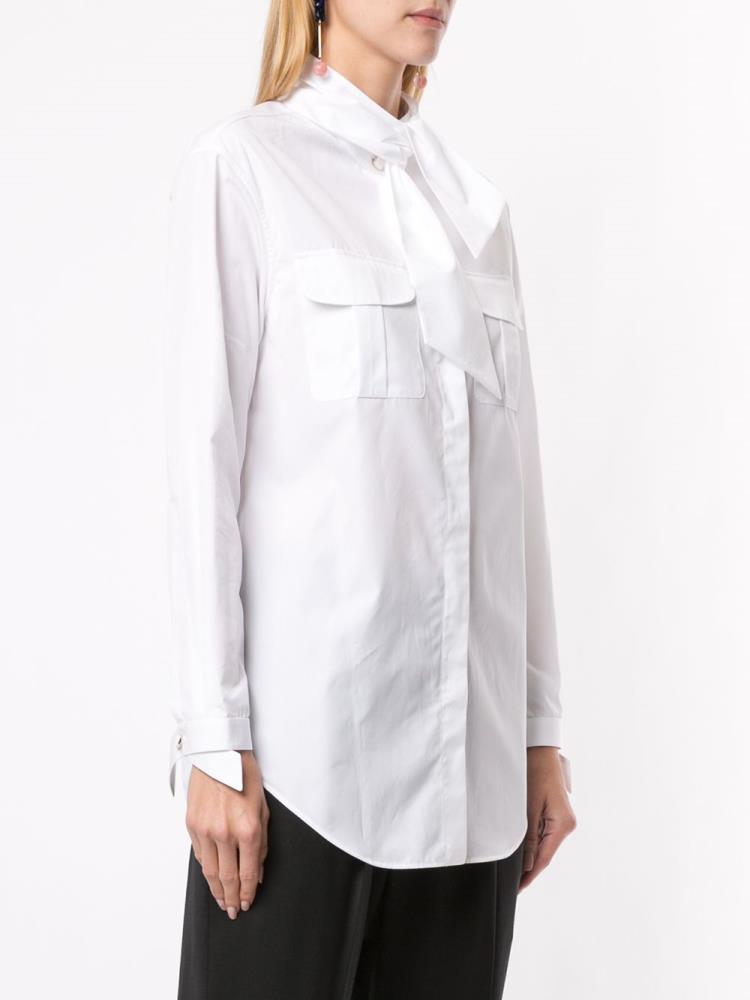 White Women's Giorgio Armani Chest Pocket Shirts | 9SOX57U