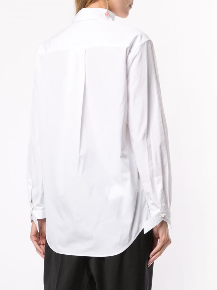 White Women's Giorgio Armani Chest Pocket Shirts | 9SOX57U