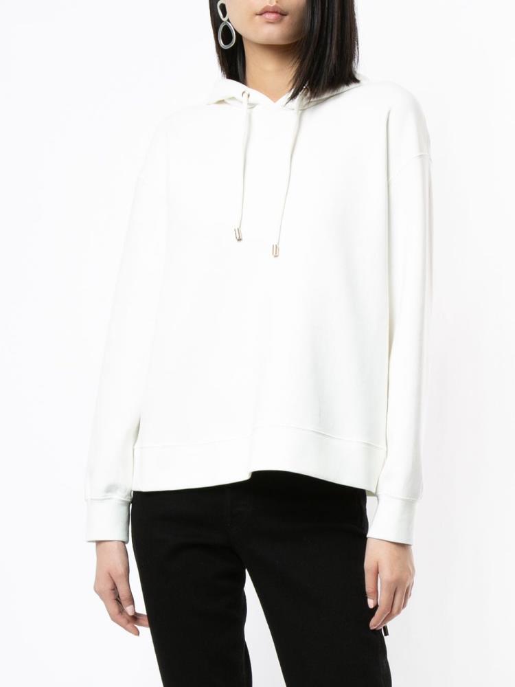 White Women's Giorgio Armani Drop Shoulder Hoodie | ZWL392A