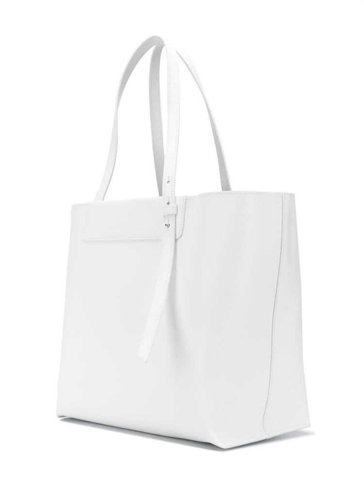 White Women's Giorgio Armani Embossed Logo Tote Bags | ATHT7AU