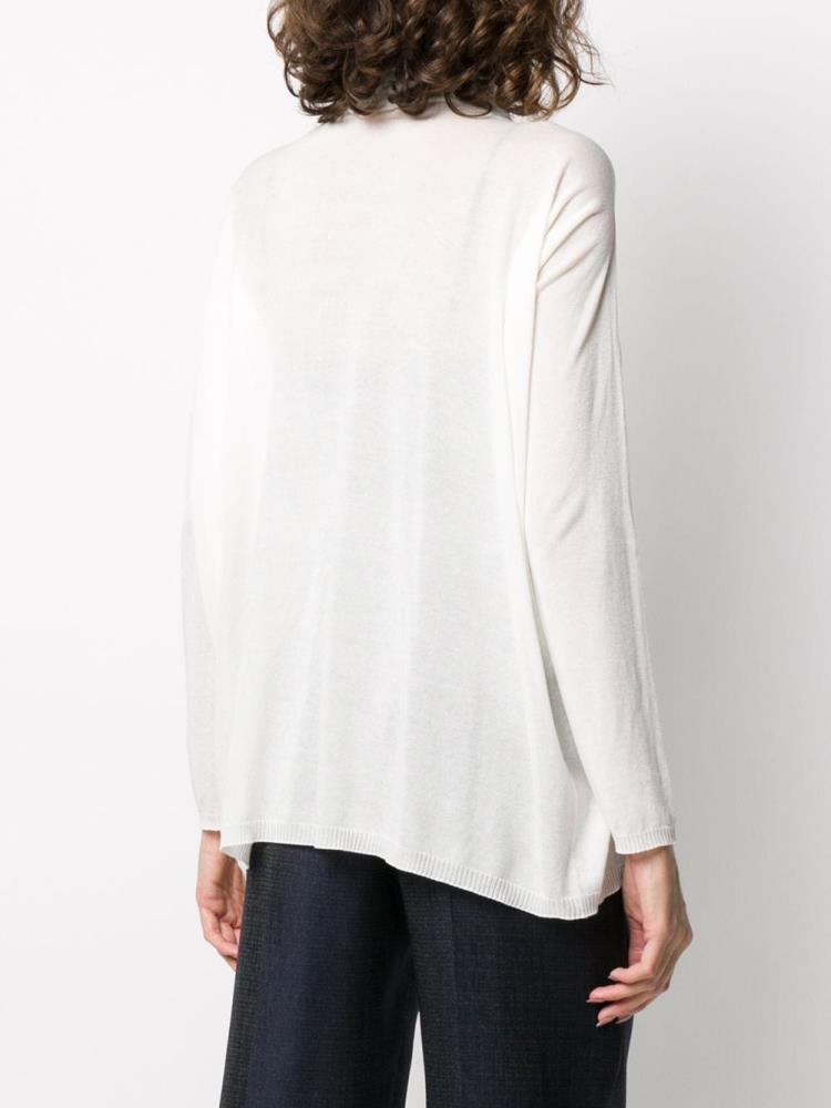 White Women's Giorgio Armani Funnel Neck Long Sleeve Jumpers | CCE80WR