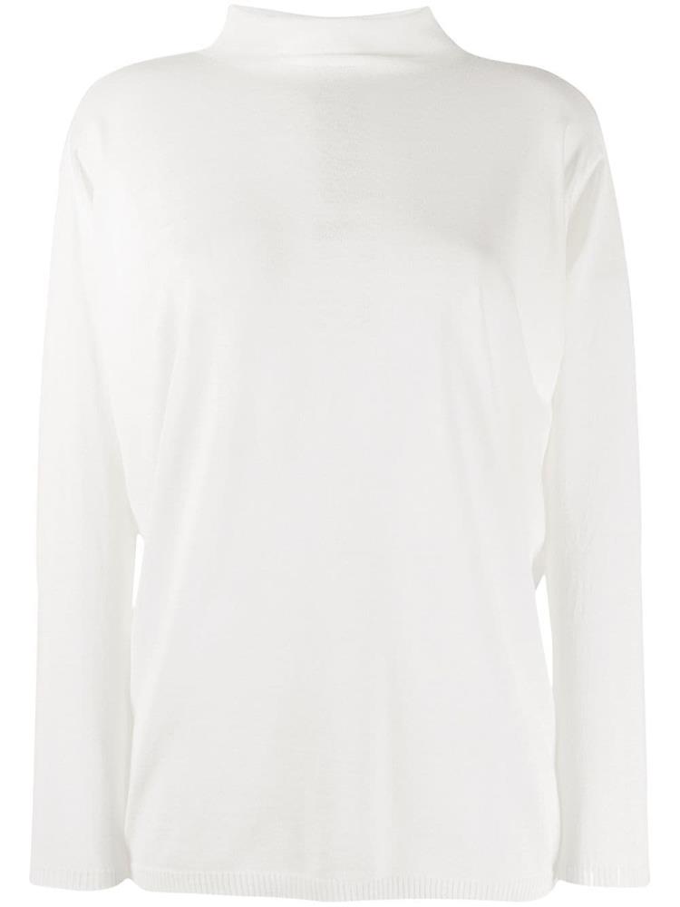 White Women\'s Giorgio Armani Funnel Neck Long Sleeve Jumpers | CCE80WR