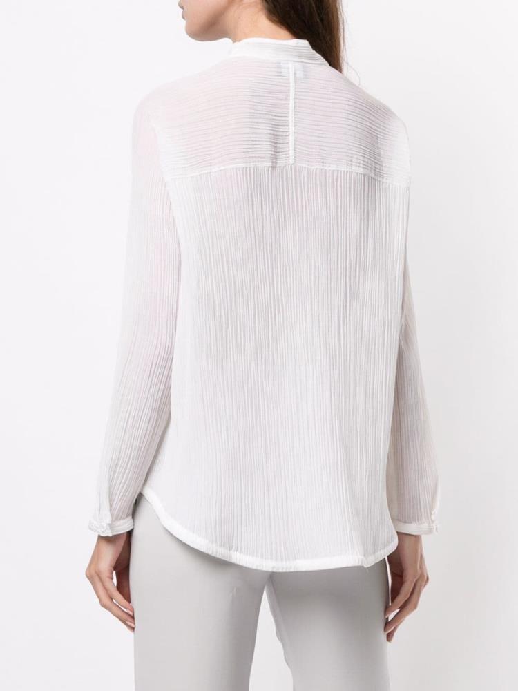 White Women's Giorgio Armani Sheer Pocket Shirts | IISY539