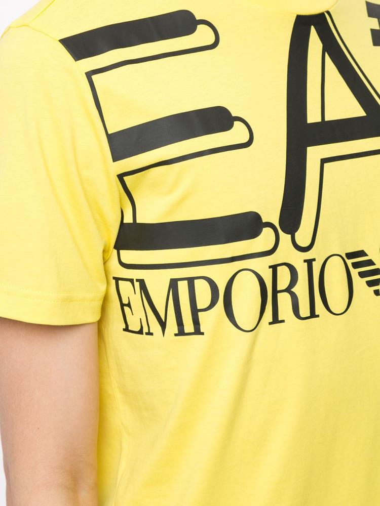 Yellow Men's Ea7 Emporio Armani Logo Print Crew Neck T Shirts | CD6ZQ36