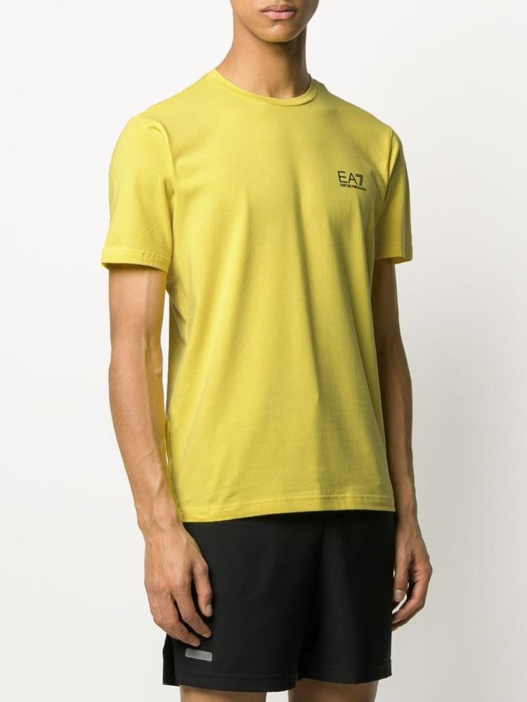 Yellow Men's Ea7 Emporio Armani Logo Print T Shirts | UBGNT1N